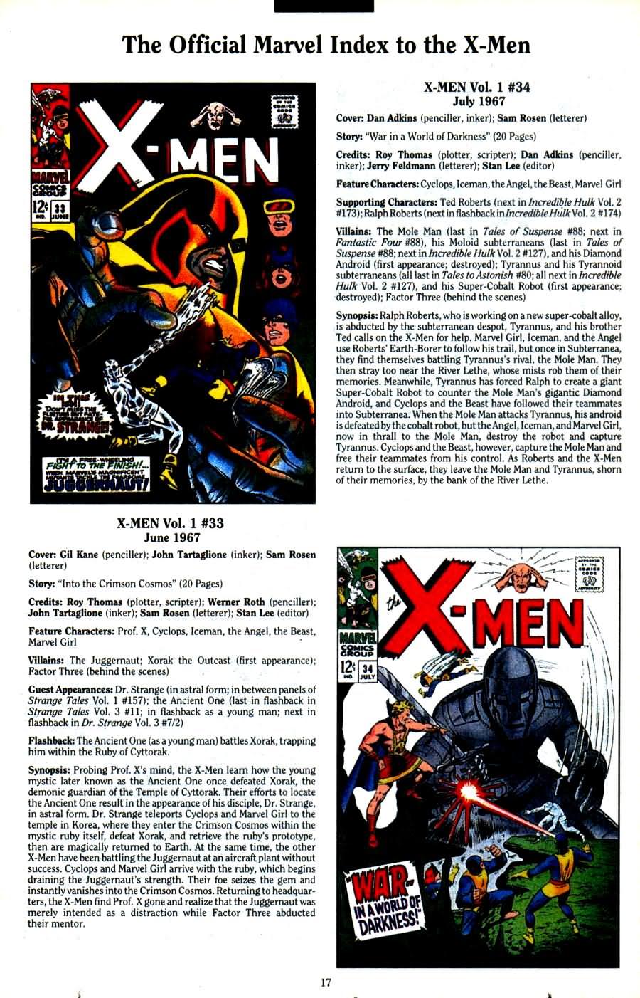 Read online The Official Marvel Index To The X-Men (1994) comic -  Issue #1 - 19