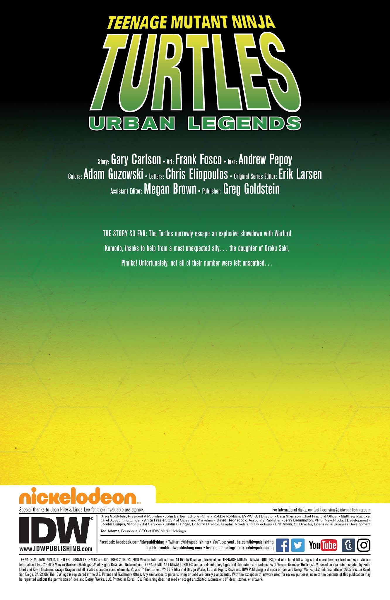 Read online Teenage Mutant Ninja Turtles: Urban Legends comic -  Issue #6 - 2