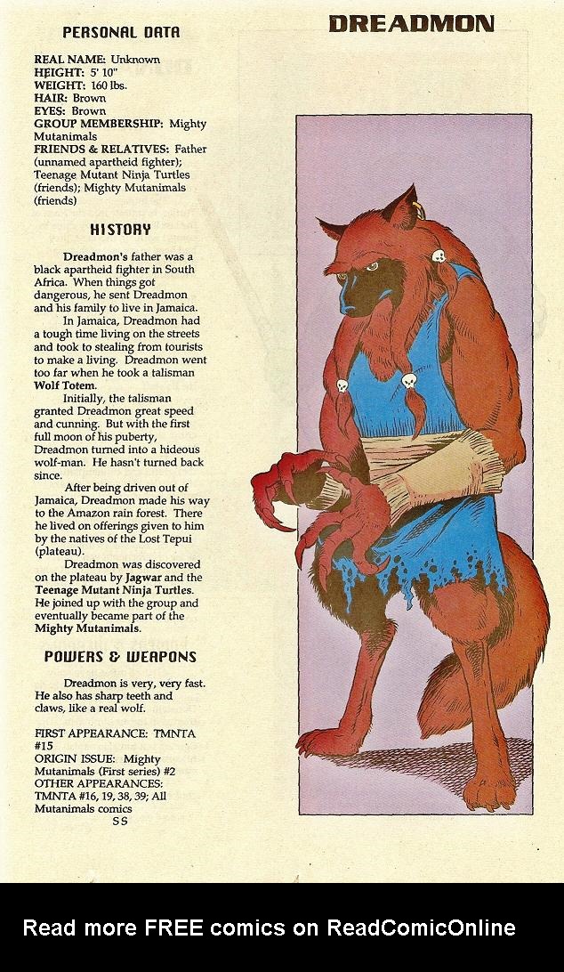 Read online Teenage Mutant Ninja Turtles Mutant Universe Sourcebook comic -  Issue #1 - 23