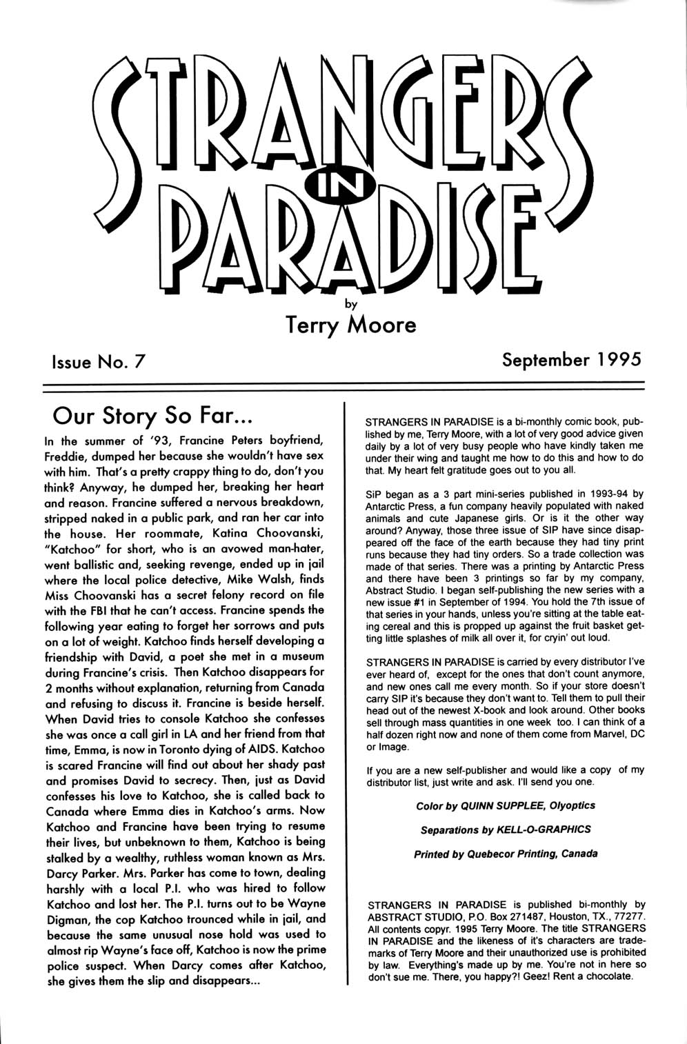 Read online Strangers in Paradise (1994) comic -  Issue #7 - 2