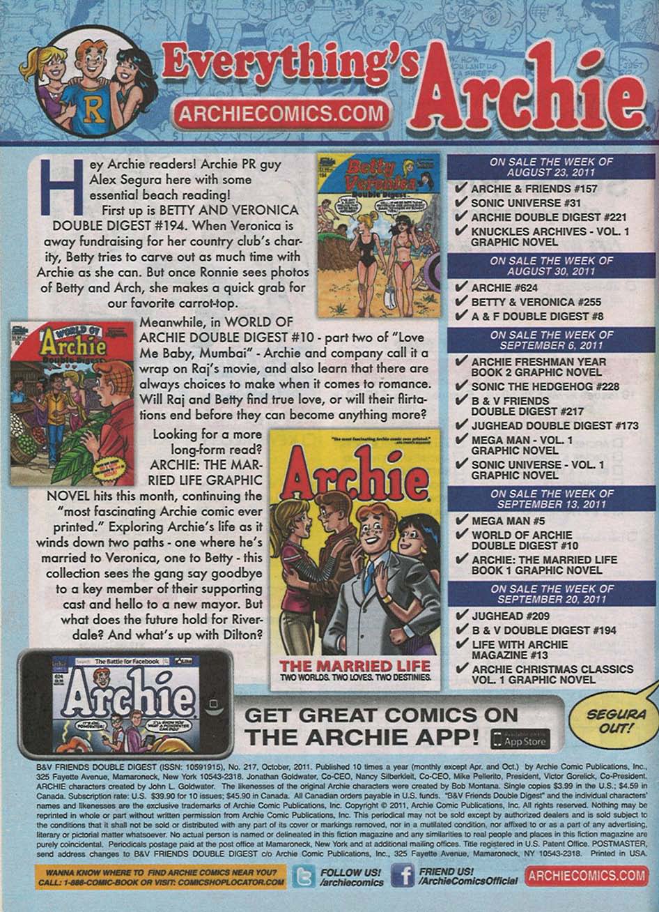 Read online Betty & Veronica Friends Double Digest comic -  Issue #217 - 162