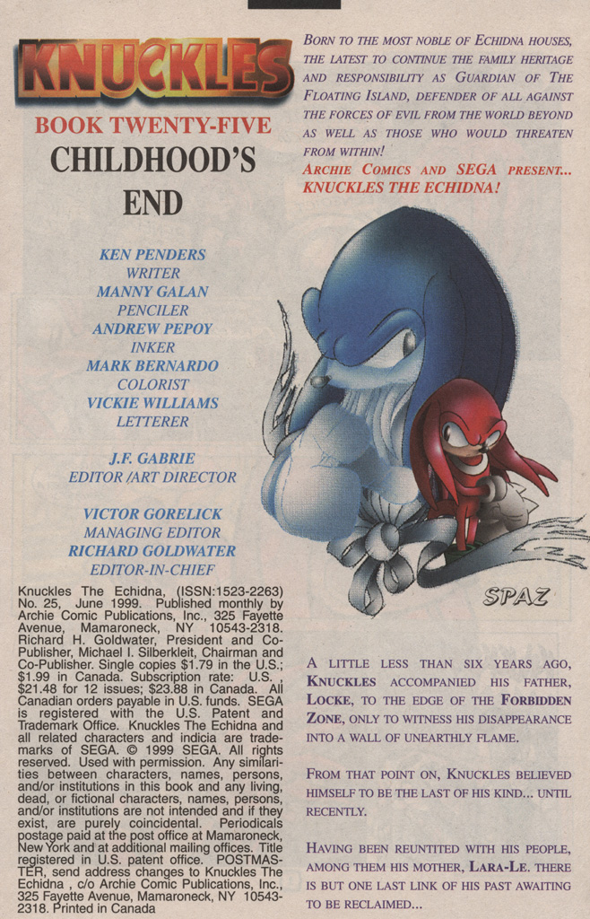 Read online Knuckles the Echidna comic -  Issue #25 - 3
