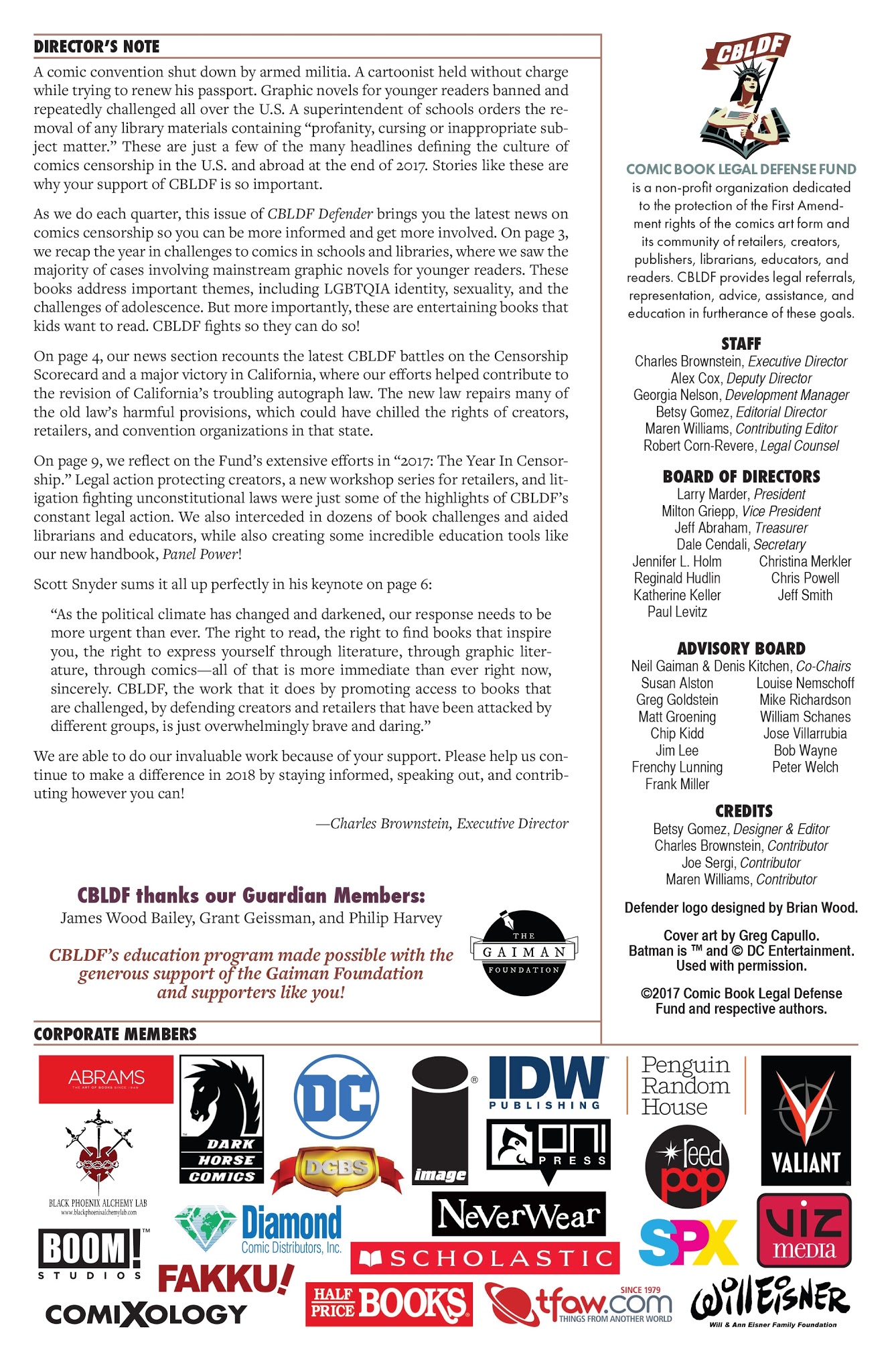 Read online CBLDF Defender Vol. 2 comic -  Issue #4 - 2
