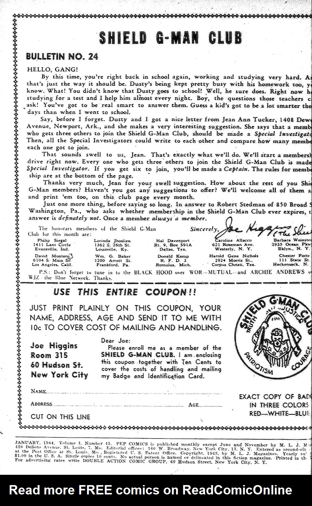 Read online Pep Comics comic -  Issue #45 - 2