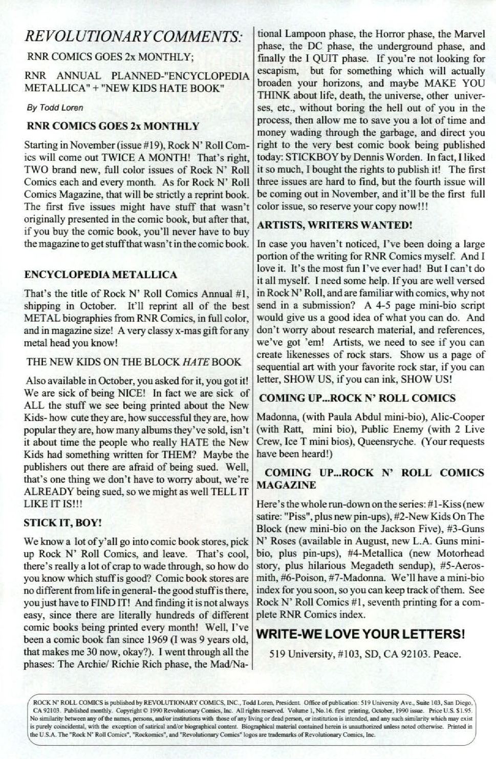 Read online Rock N' Roll Comics comic -  Issue #16 - 2