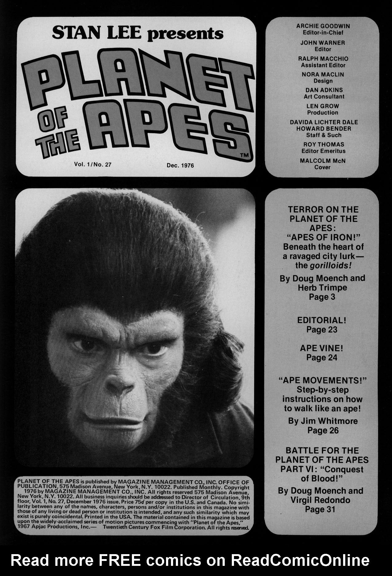 Read online Planet of the Apes comic -  Issue #27 - 2