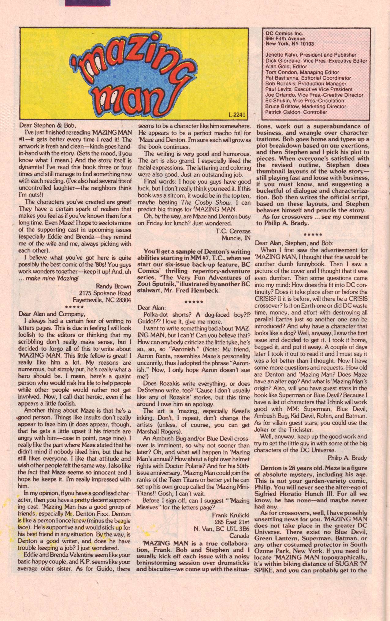 Read online 'Mazing Man comic -  Issue #4 - 25