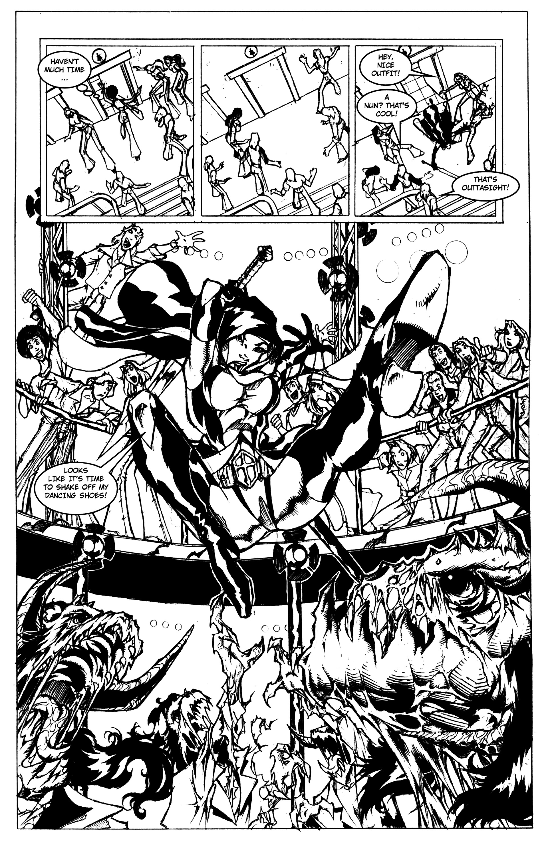 Read online Warrior Nun: Black & White comic -  Issue #19 - 21