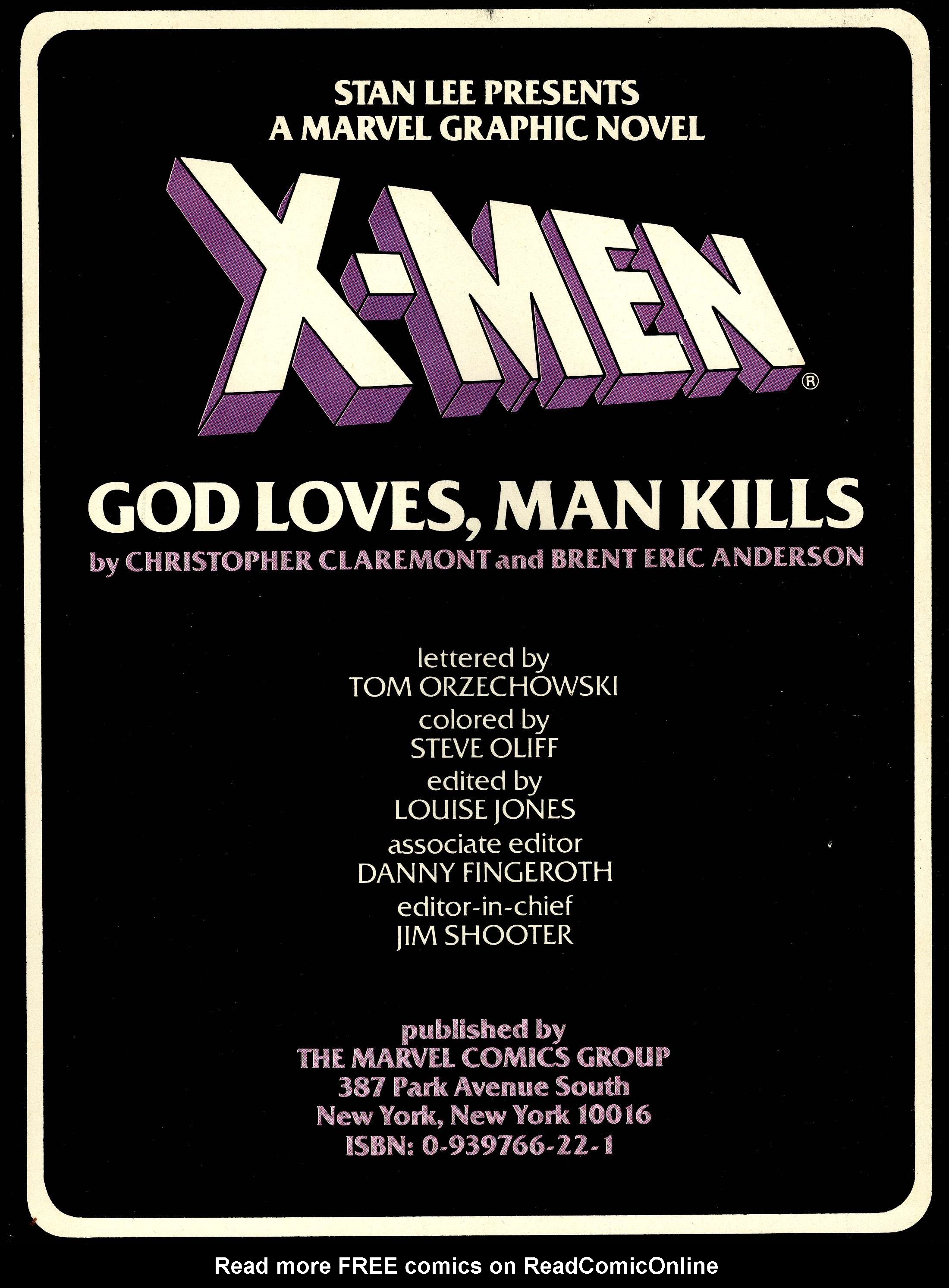 Read online Marvel Graphic Novel comic -  Issue #5 - X-Men - God Loves, Man Kills - 2