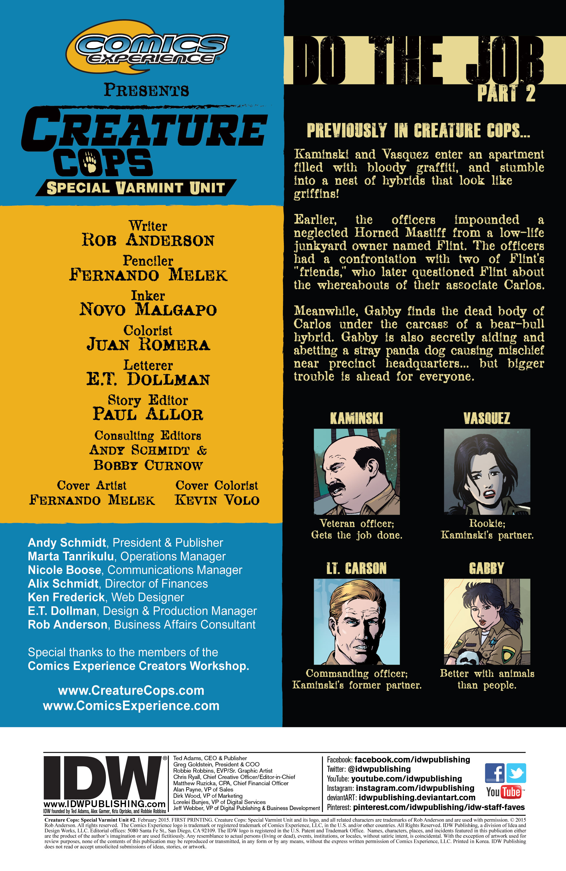 Read online Creature Cops: Special Varmint Unit comic -  Issue #2 - 2