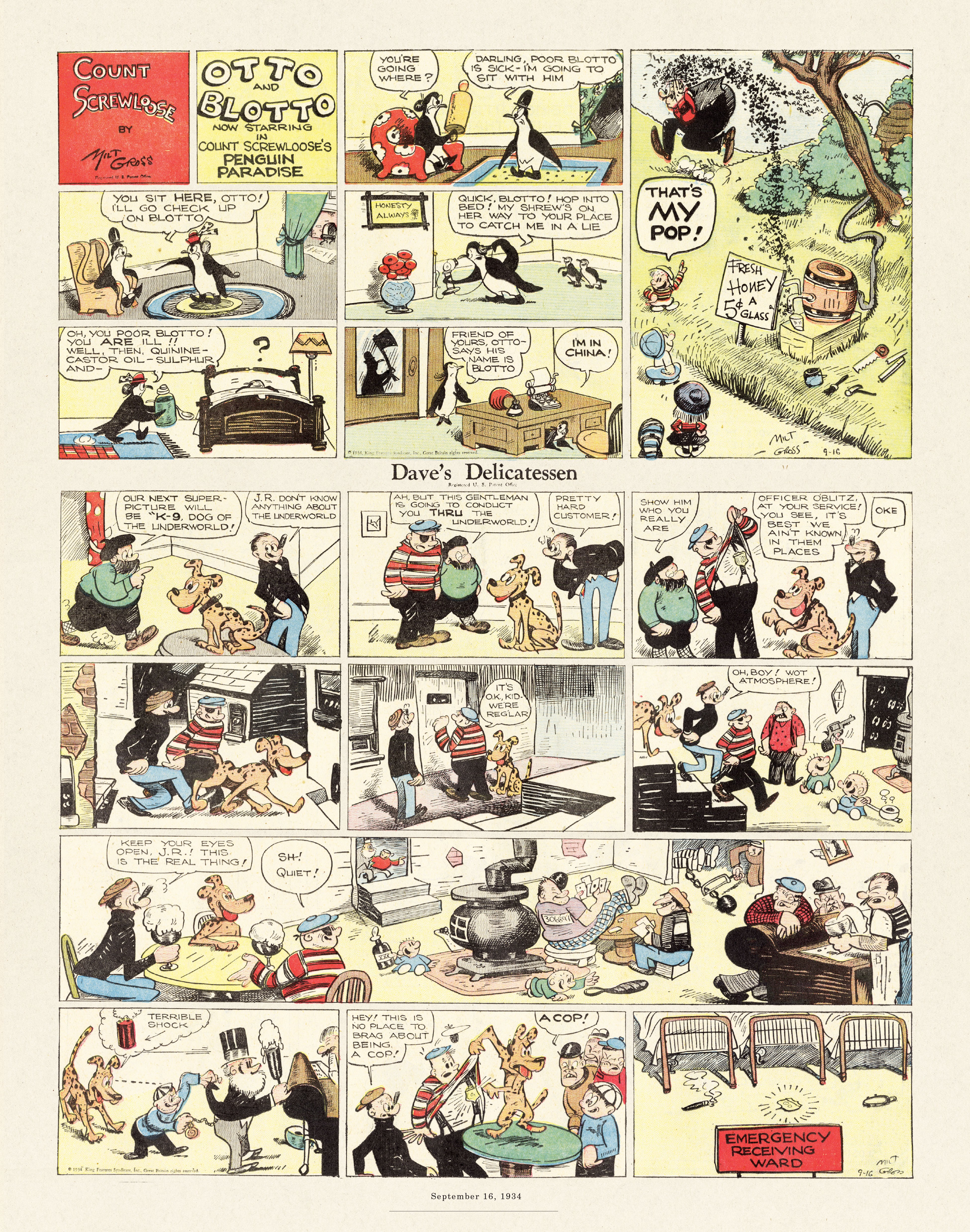 Read online Gross Exaggerations: The Meshuga Comic Strips of Milt Gross comic -  Issue # TPB - 137