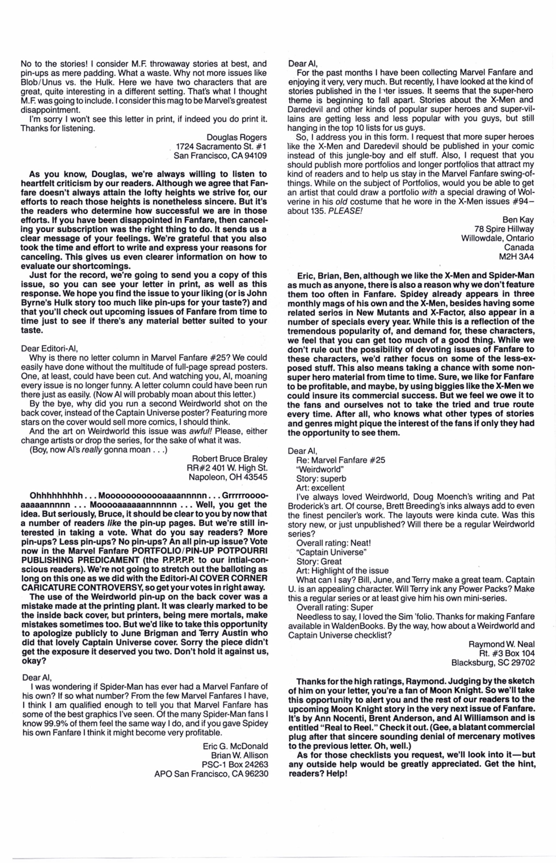 Read online Marvel Fanfare (1982) comic -  Issue #29 - 35