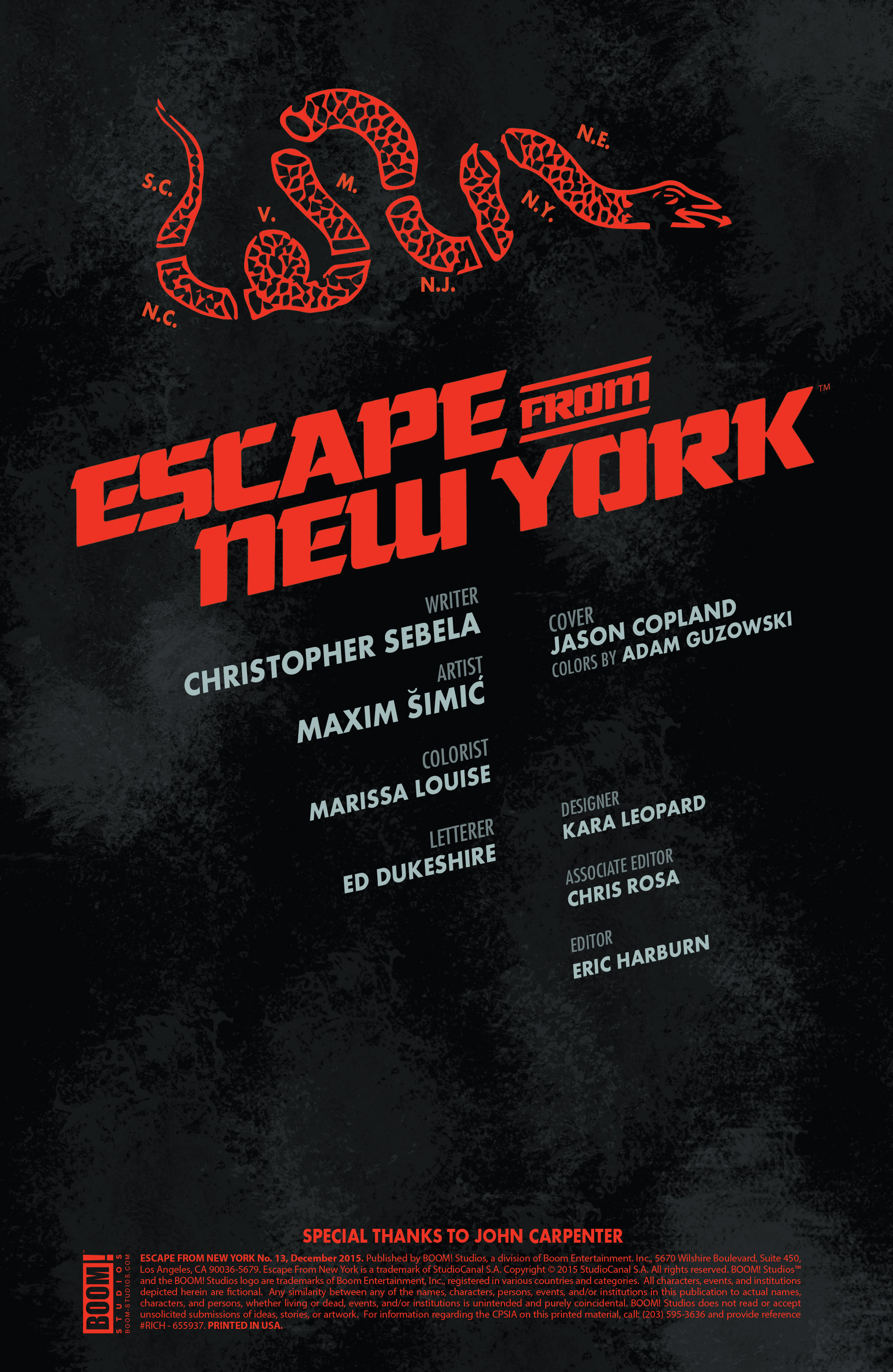 Read online Escape from New York comic -  Issue #13 - 2