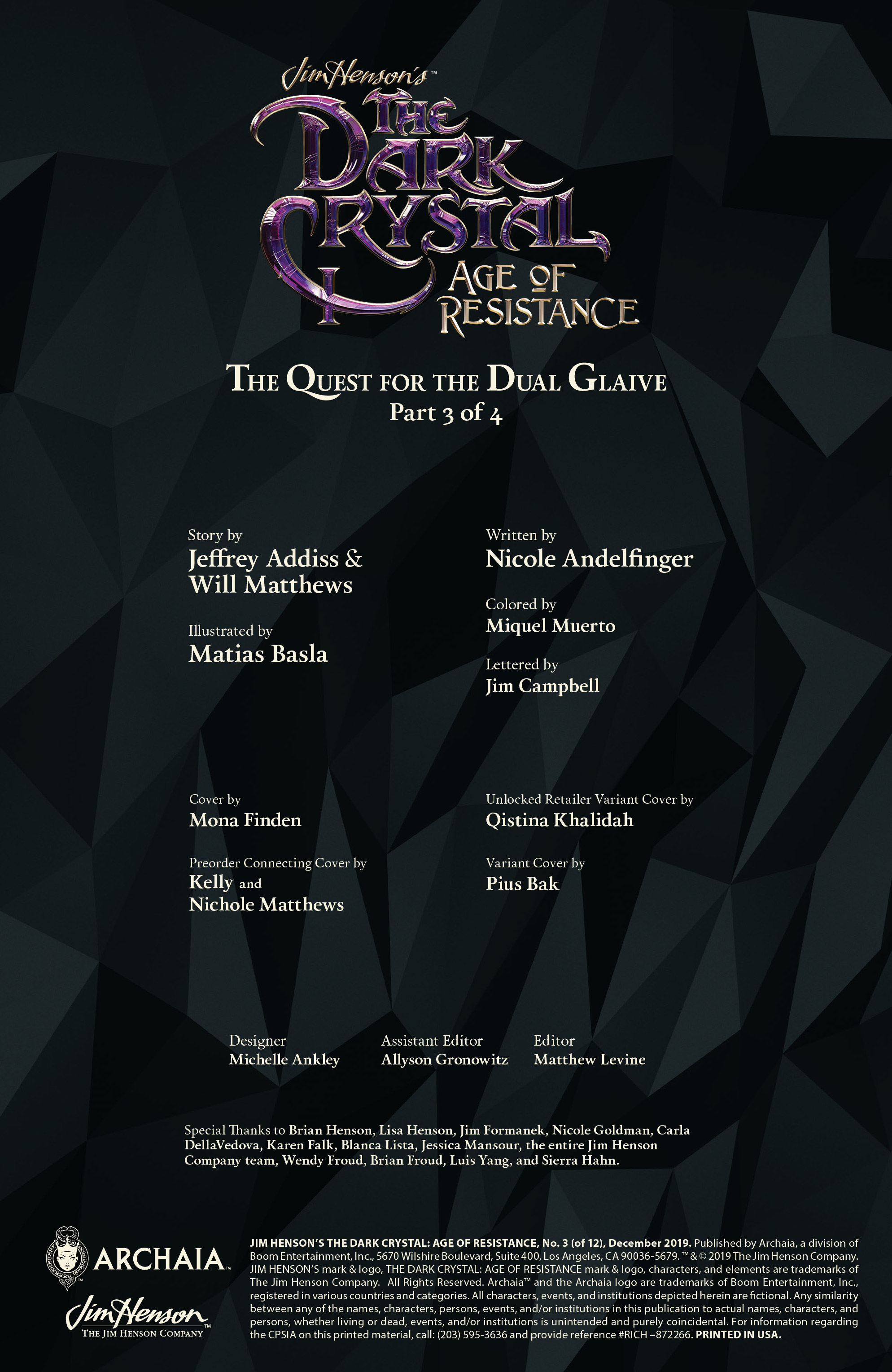Read online Jim Henson's The Dark Crystal: Age of Resistance comic -  Issue #3 - 2