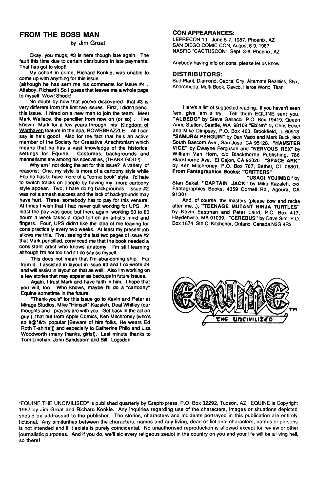 Read online Equine, The Uncivilized comic -  Issue #3 - 2