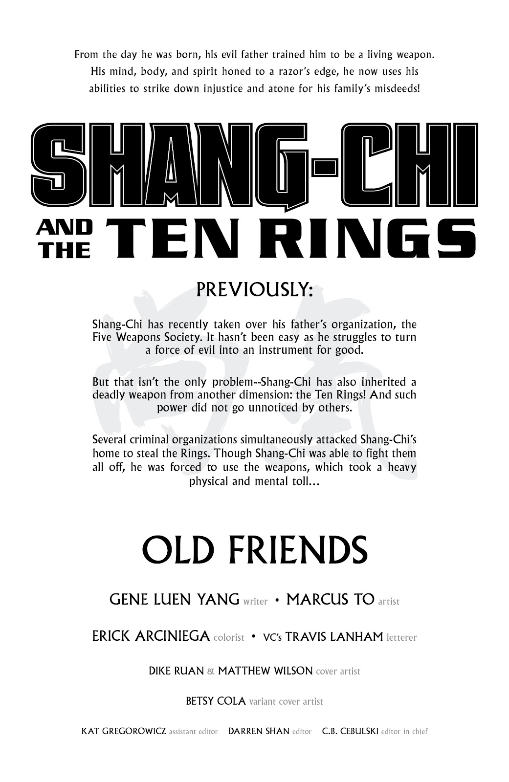 Shang-Chi and the Ten Rings issue 2 - Page 2
