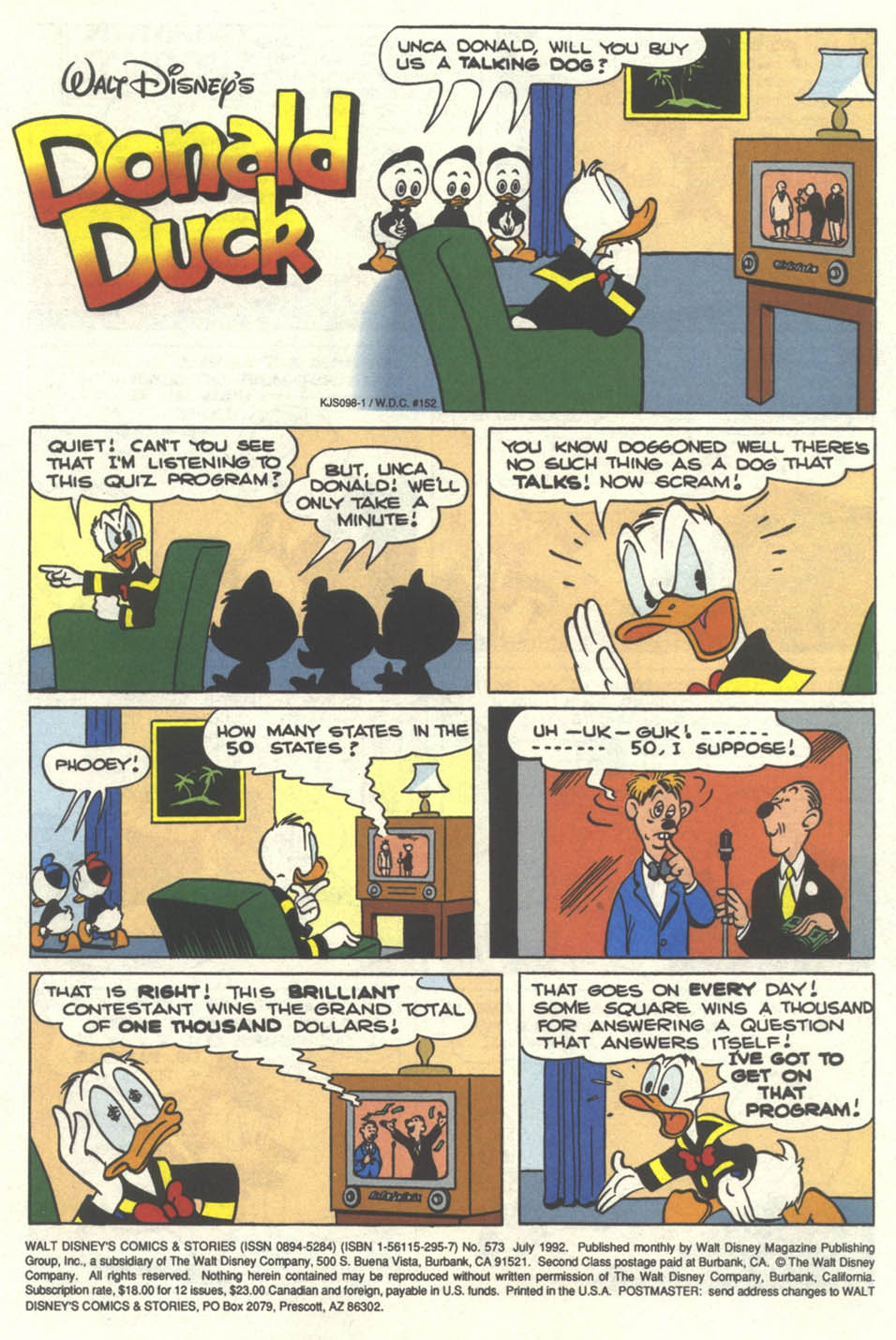 Read online Walt Disney's Comics and Stories comic -  Issue #573 - 2