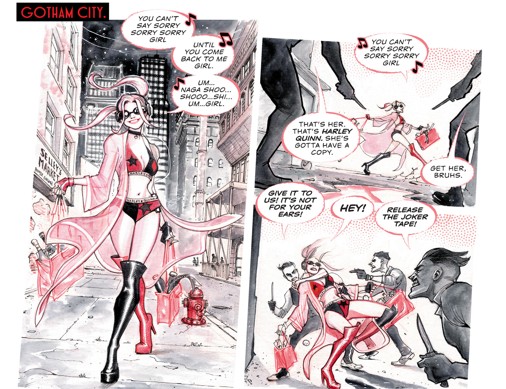 Read online Harley Quinn Black   White   Red comic -  Issue #4 - 4