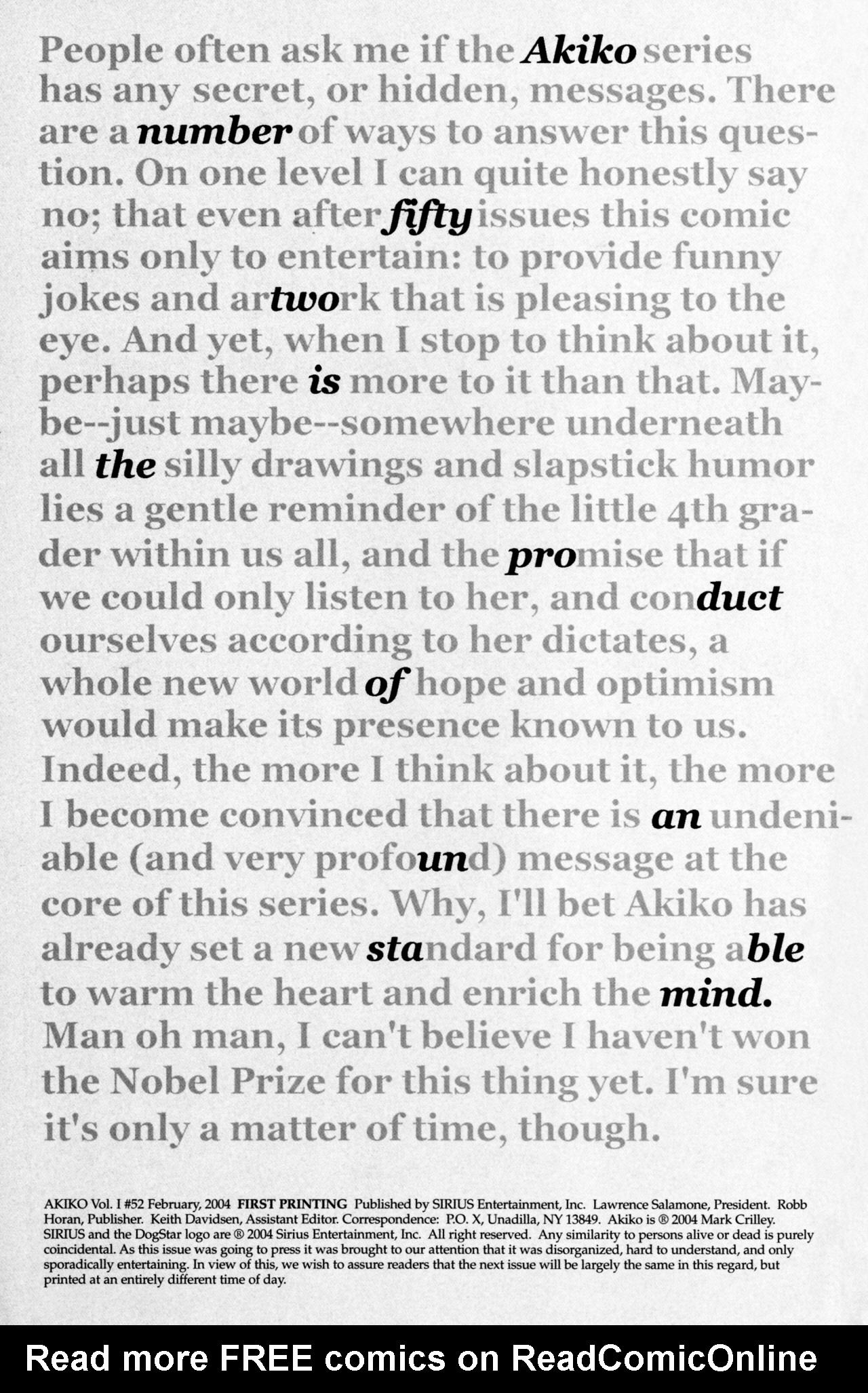 Read online Akiko comic -  Issue #52 - 2