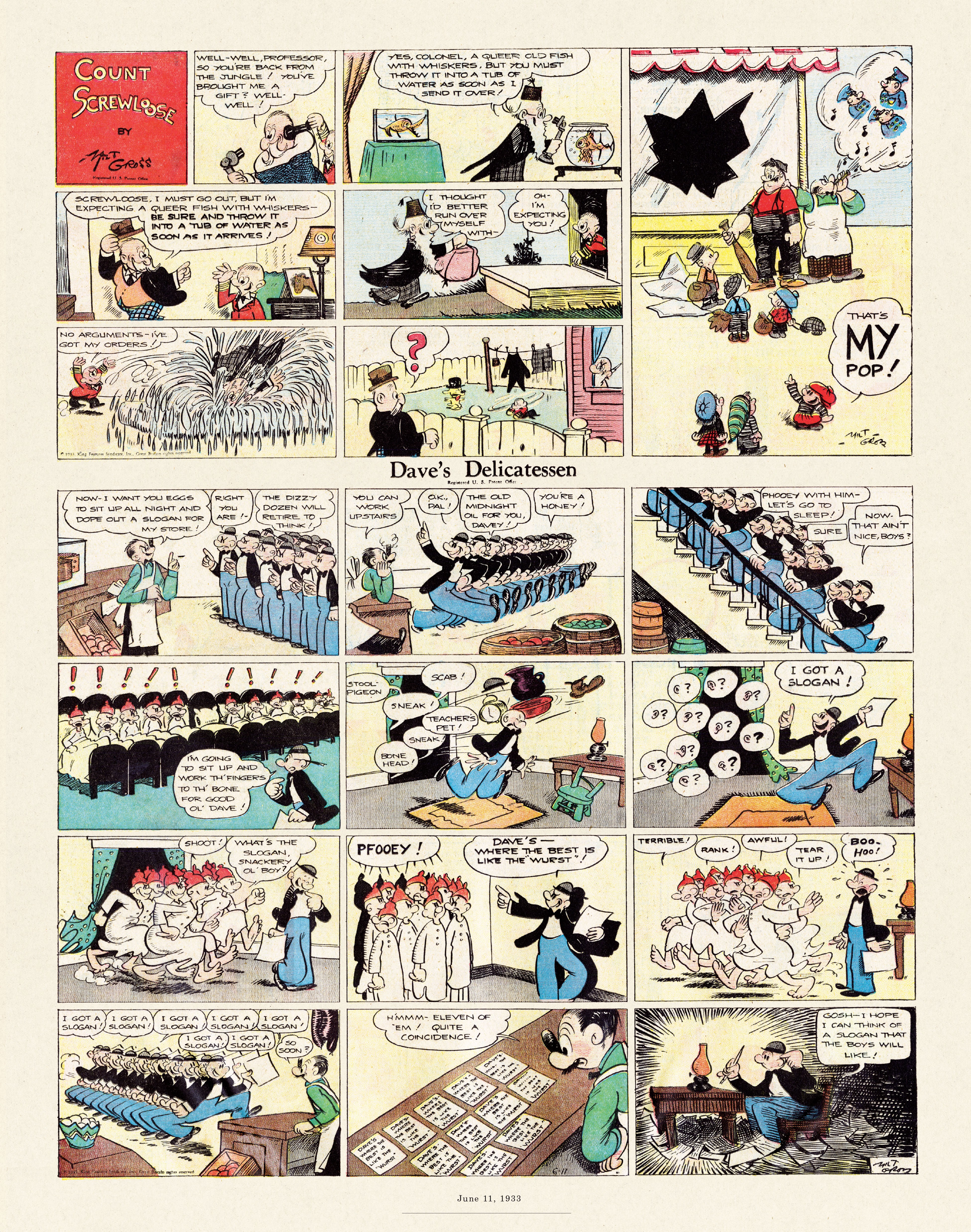 Read online Gross Exaggerations: The Meshuga Comic Strips of Milt Gross comic -  Issue # TPB - 117