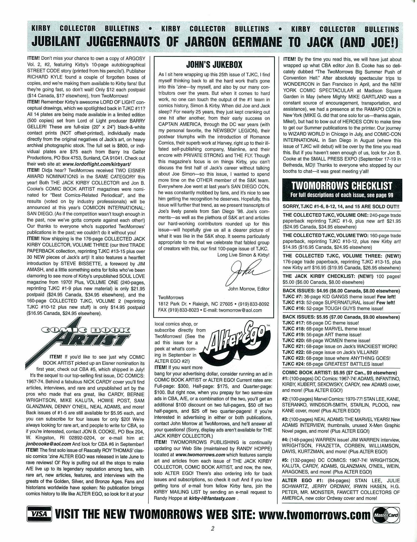 Read online The Jack Kirby Collector comic -  Issue #25 - 2