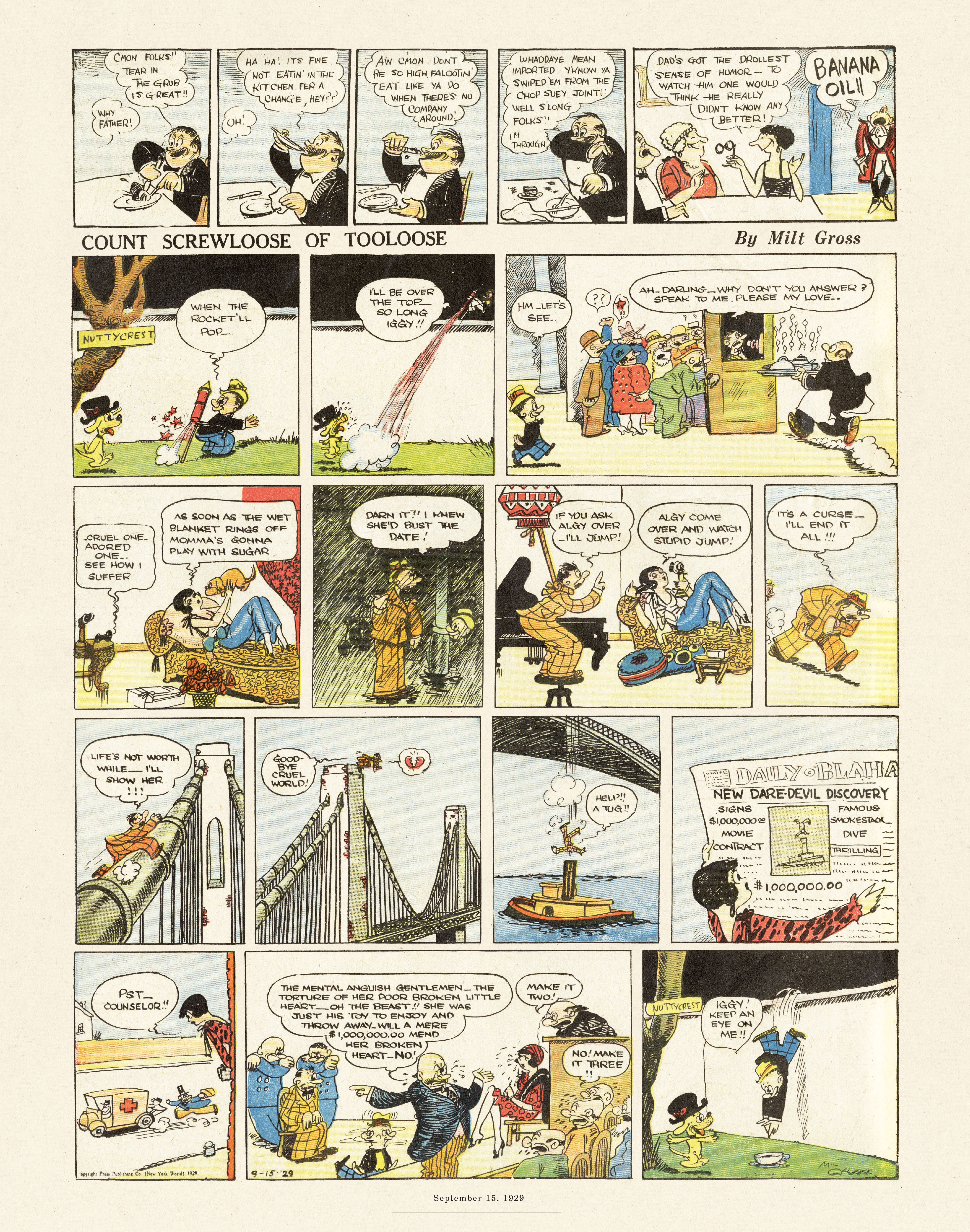 Read online Gross Exaggerations: The Meshuga Comic Strips of Milt Gross comic -  Issue # TPB - 80