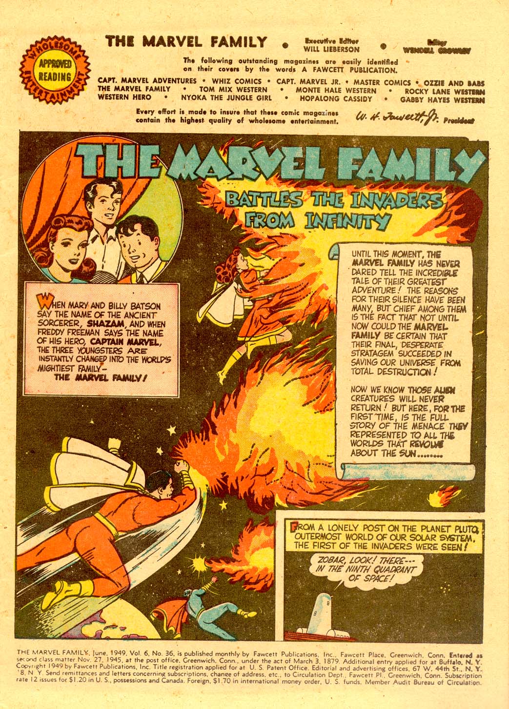 Read online The Marvel Family comic -  Issue #36 - 1