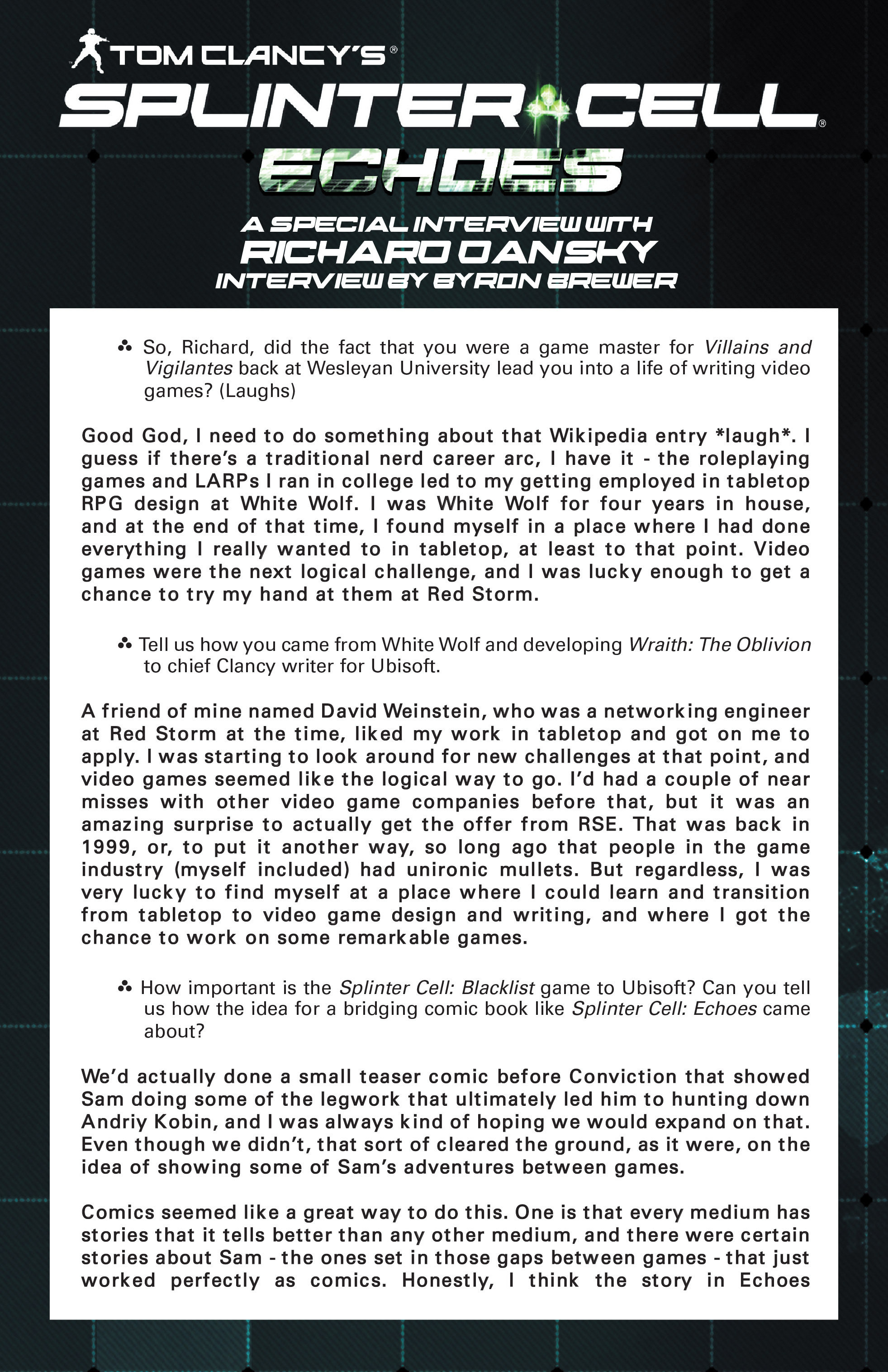 Read online Tom Clancy's Splinter Cell: Echoes comic -  Issue #4 - 25