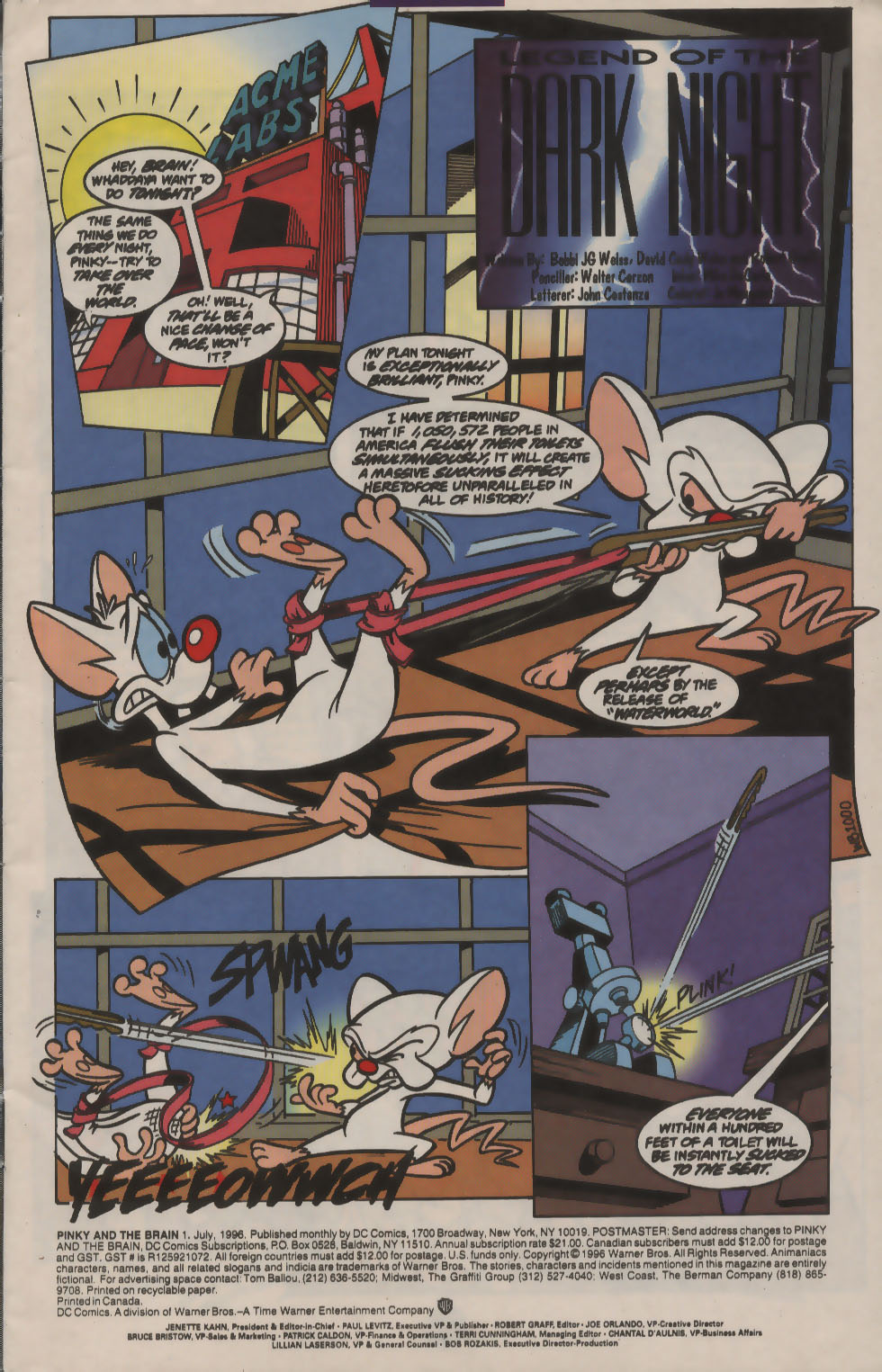 Read online Pinky and The Brain comic -  Issue #1 - 2