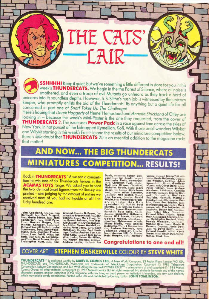 Read online ThunderCats (1987) comic -  Issue #25 - 2