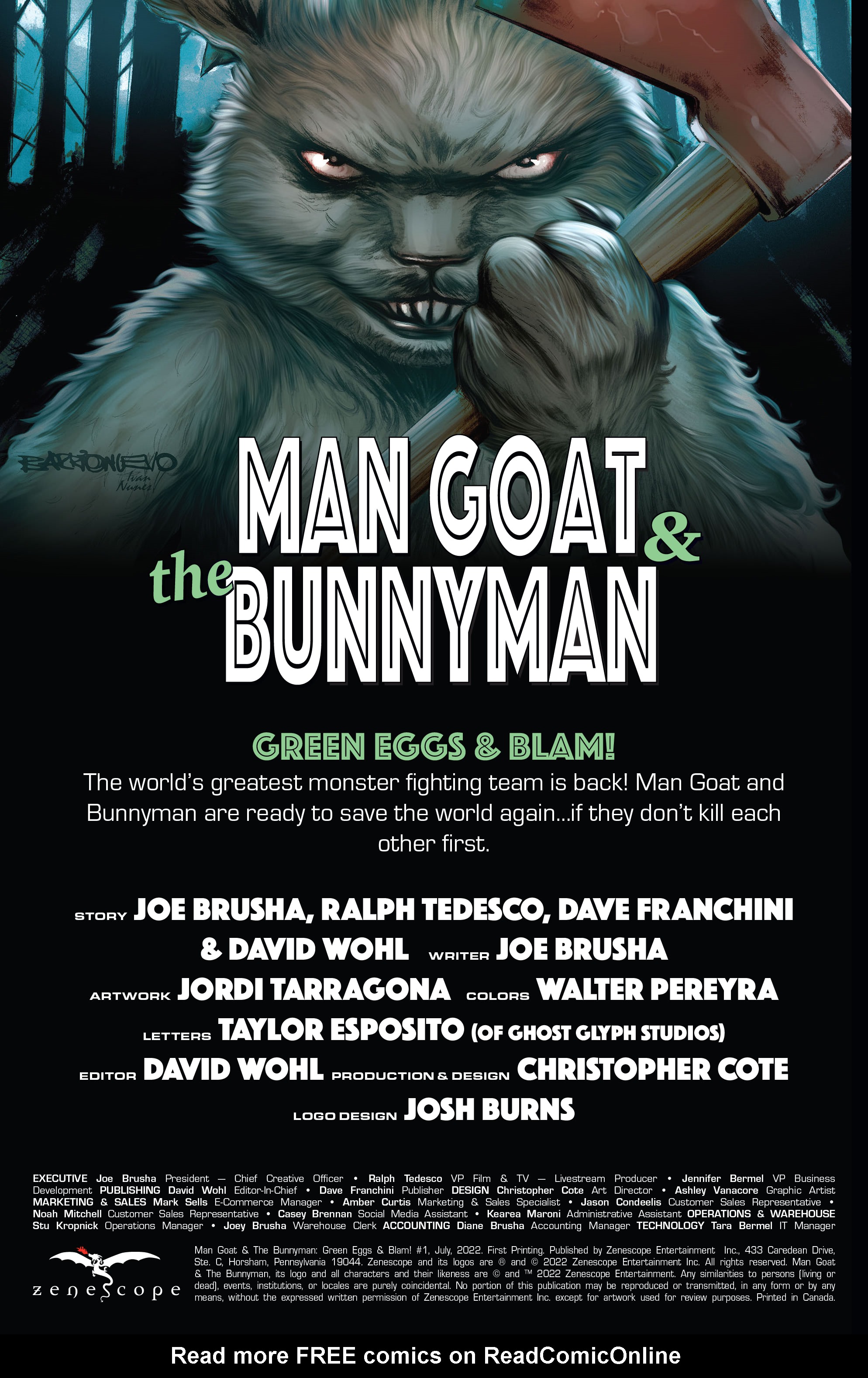 Read online Man Goat & the Bunnyman: Green Eggs & Blam comic -  Issue #1 - 2