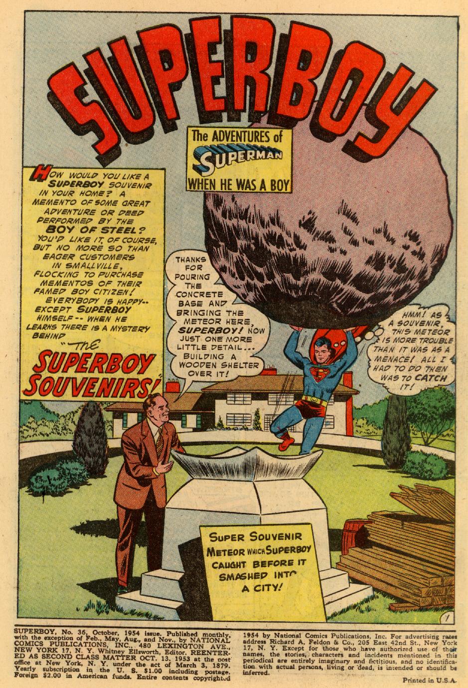 Read online Superboy (1949) comic -  Issue #36 - 2