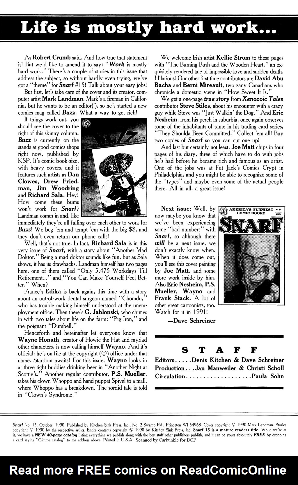 Read online Snarf comic -  Issue #15 - 2