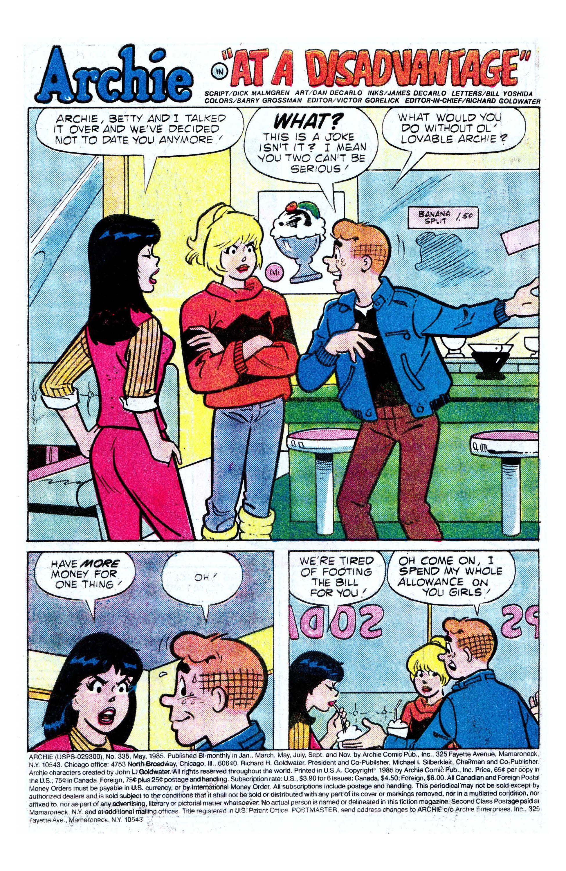 Read online Archie (1960) comic -  Issue #335 - 2
