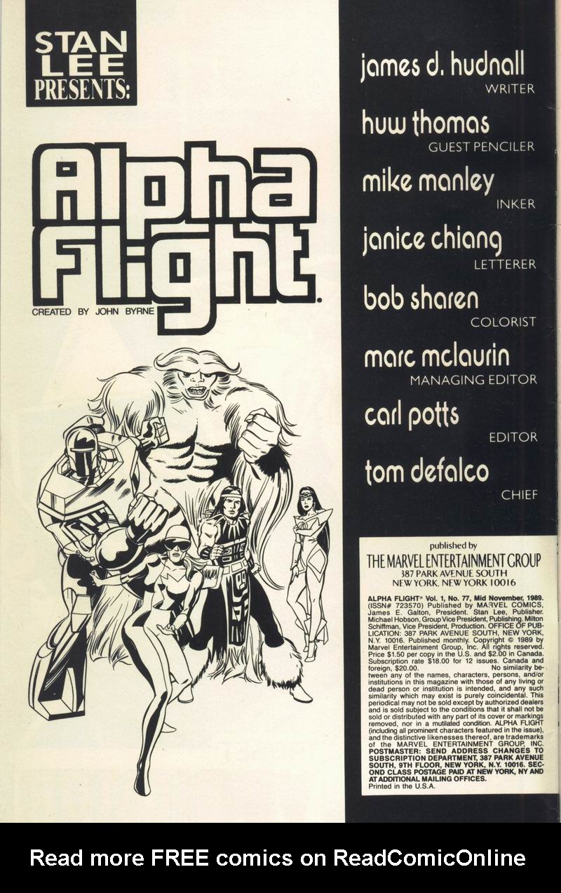 Read online Alpha Flight (1983) comic -  Issue #77 - 2