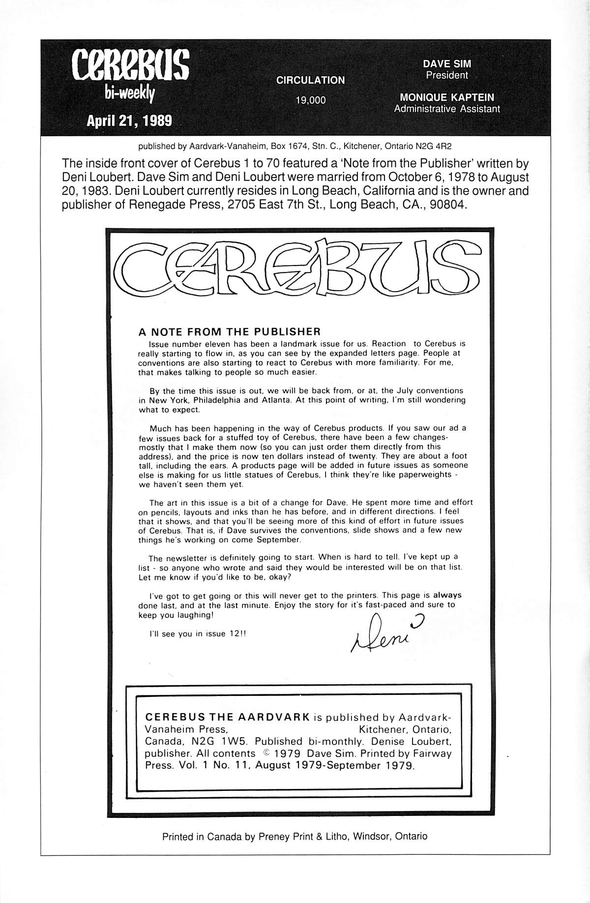 Cerebus Issue #11 #11 - English 2