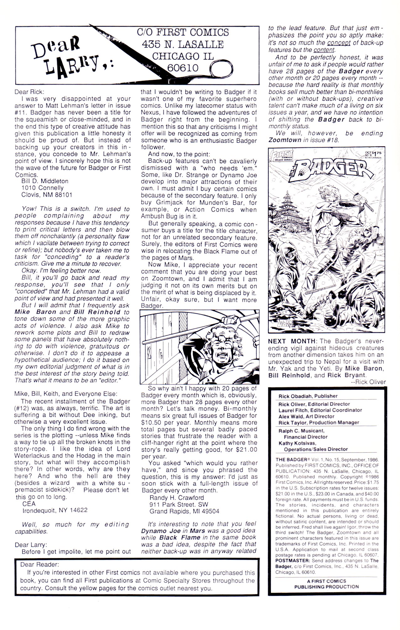 Read online The Badger comic -  Issue #15 - 2