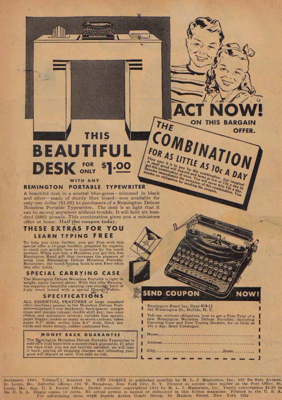 Read online Pep Comics comic -  Issue #10 - 2