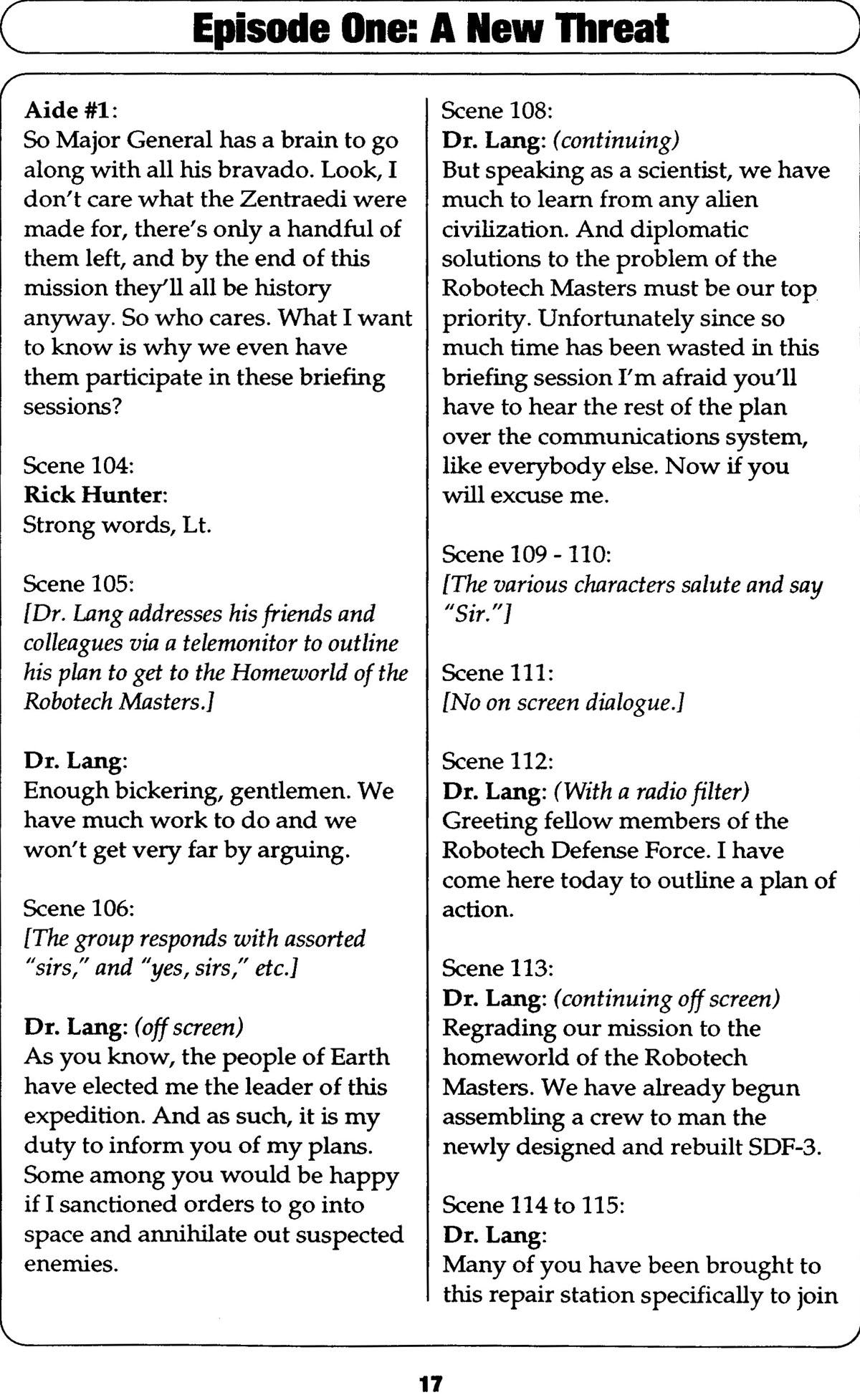 Read online Robotech II: The Sentinels comic -  Issue # _Script Book 1 - 21