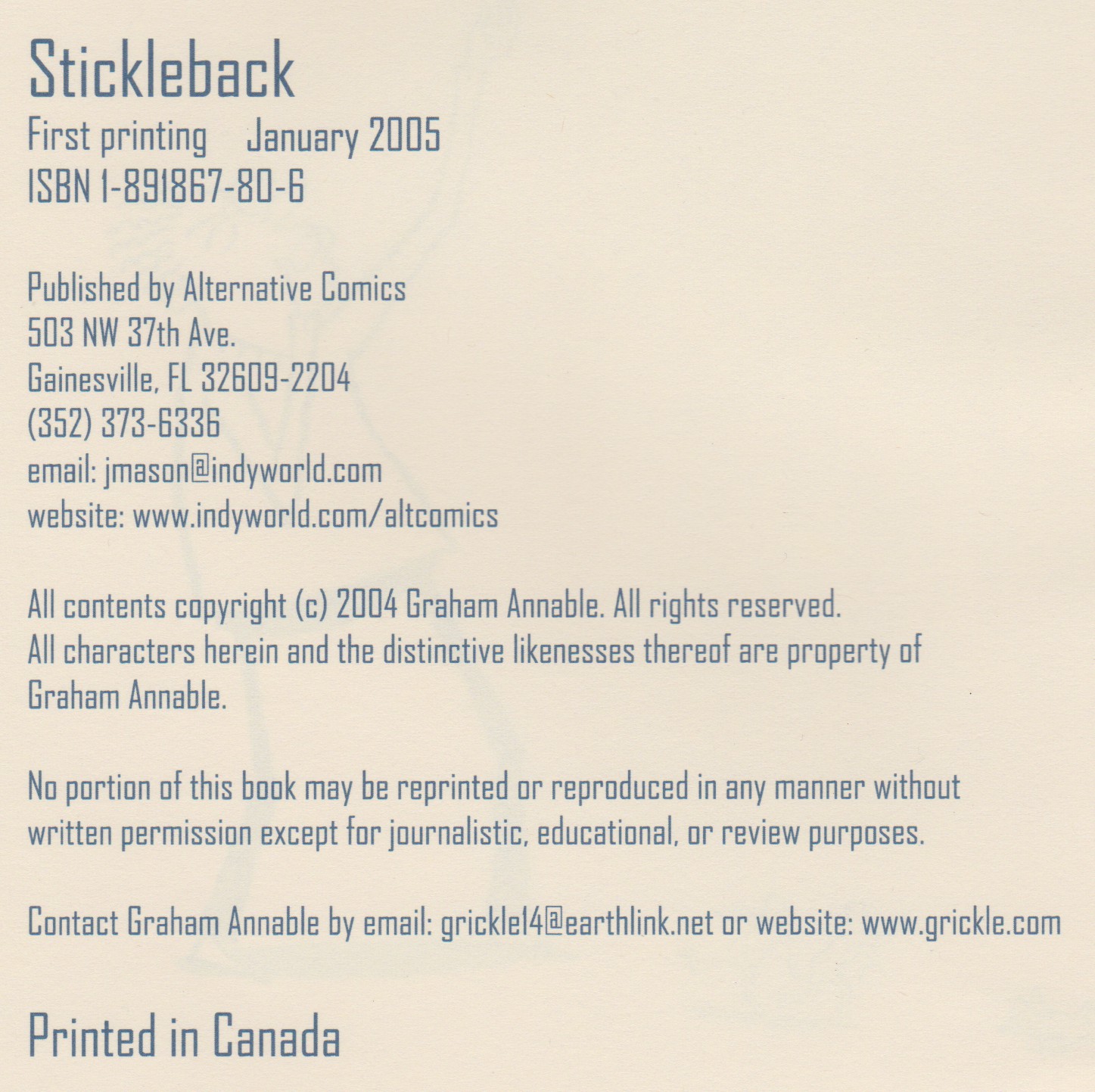 Stickleback (2004) issue Full - Page 3