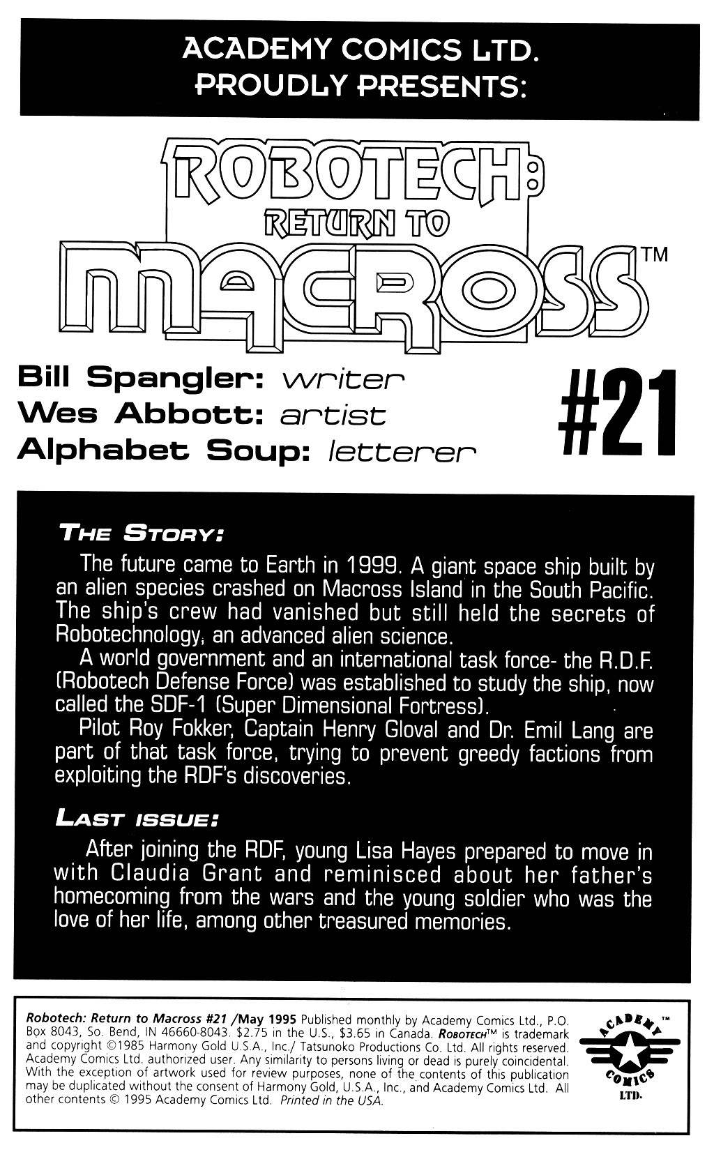 Read online Robotech: Return to Macross comic -  Issue #21 - 2