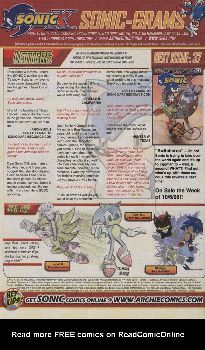 Read online Sonic X comic -  Issue #36 - 34