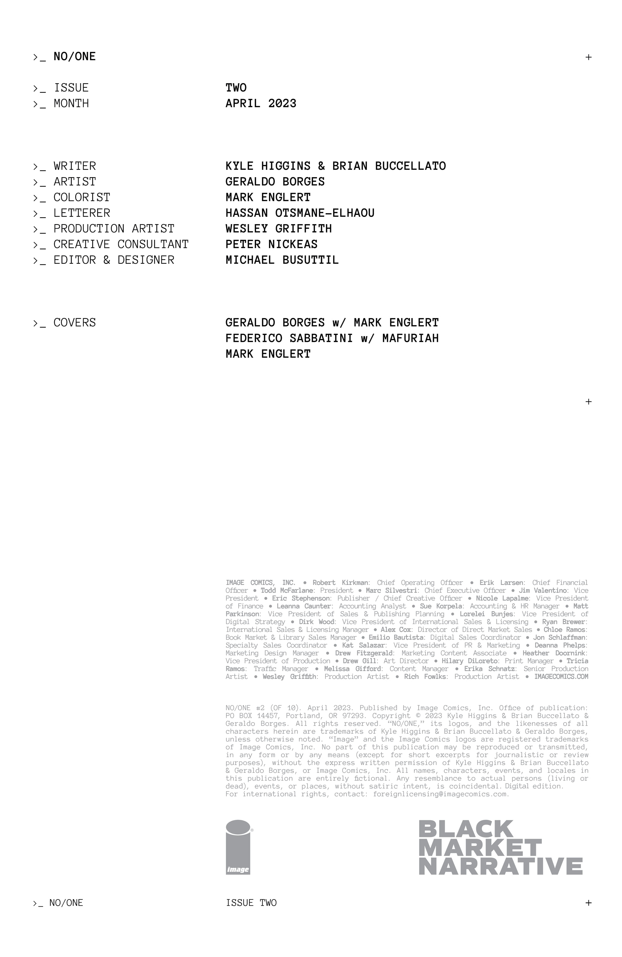 Read online No/One comic -  Issue #2 - 2