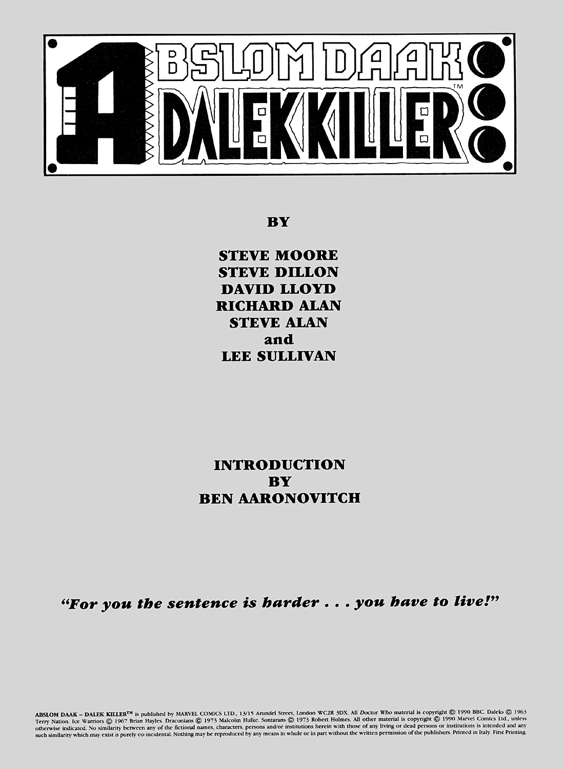 Read online Marvel Graphic Novel comic -  Issue #4 Abslom Daak, Dalek Killer - 3