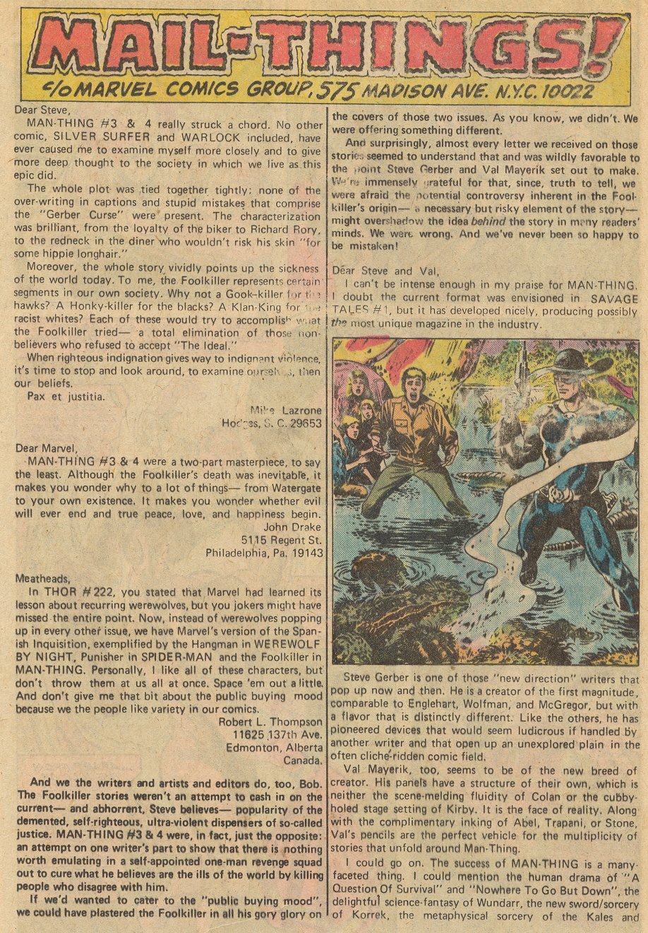 Read online Man-Thing (1974) comic -  Issue #8 - 13