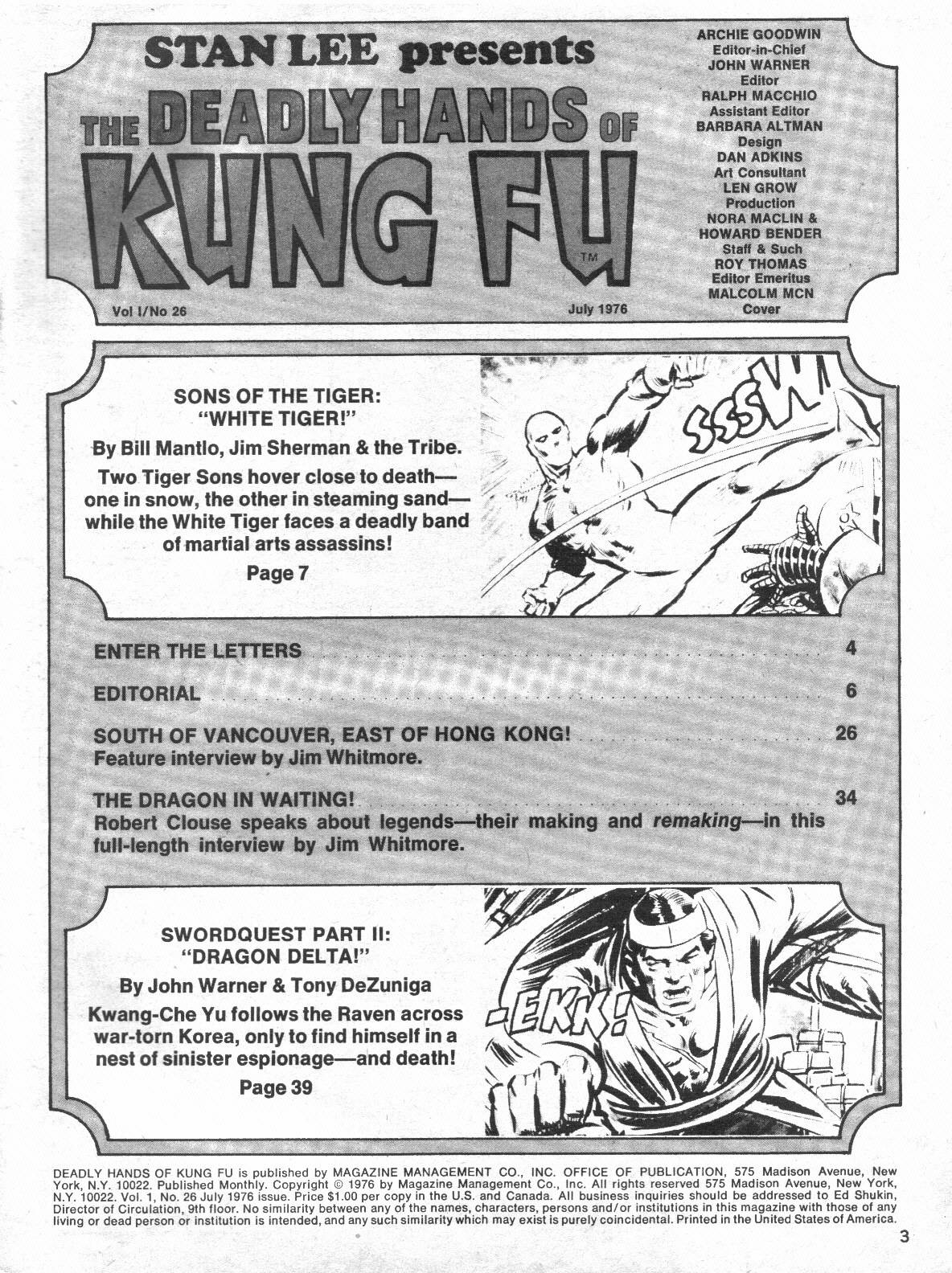 Read online The Deadly Hands of Kung Fu comic -  Issue #26 - 3