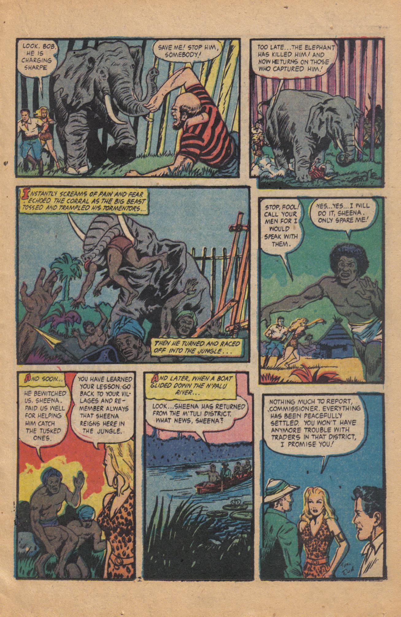 Read online Sheena, Queen of the Jungle (1942) comic -  Issue #18 - 19