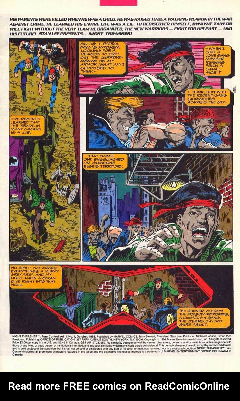 Read online Night Thrasher: Four Control comic -  Issue #1 - 2