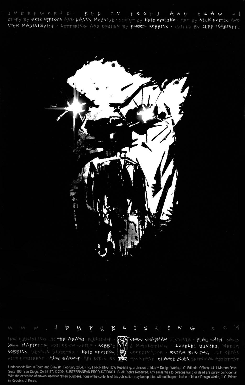 Read online Underworld: Red In Tooth And Claw comic -  Issue #1 - 2