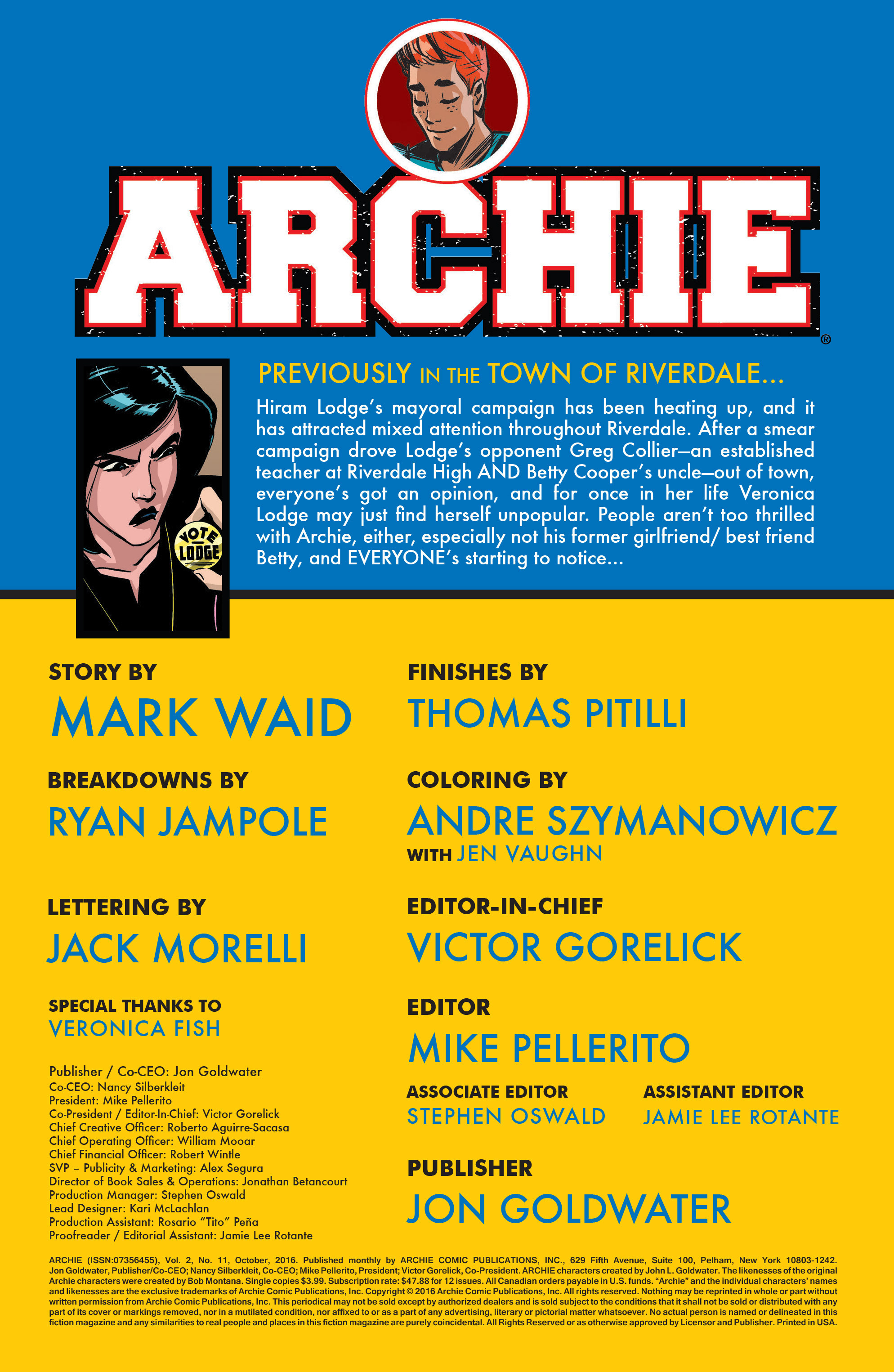 Read online Archie (2015) comic -  Issue #11 - 2